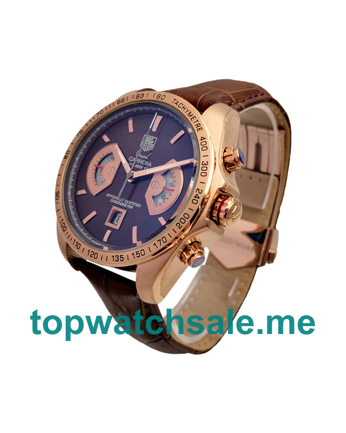 UK 44MM Red Gold Replica TAG Heuer Grand Carrera CAV514C.FC8171 Watches