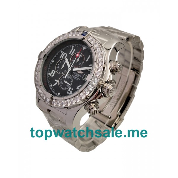 UK Best Quality Breitling Super Avenger A13370 Fake Watches With Black Dials For Men
