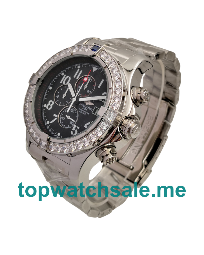 UK Best Quality Breitling Super Avenger A13370 Fake Watches With Black Dials For Men