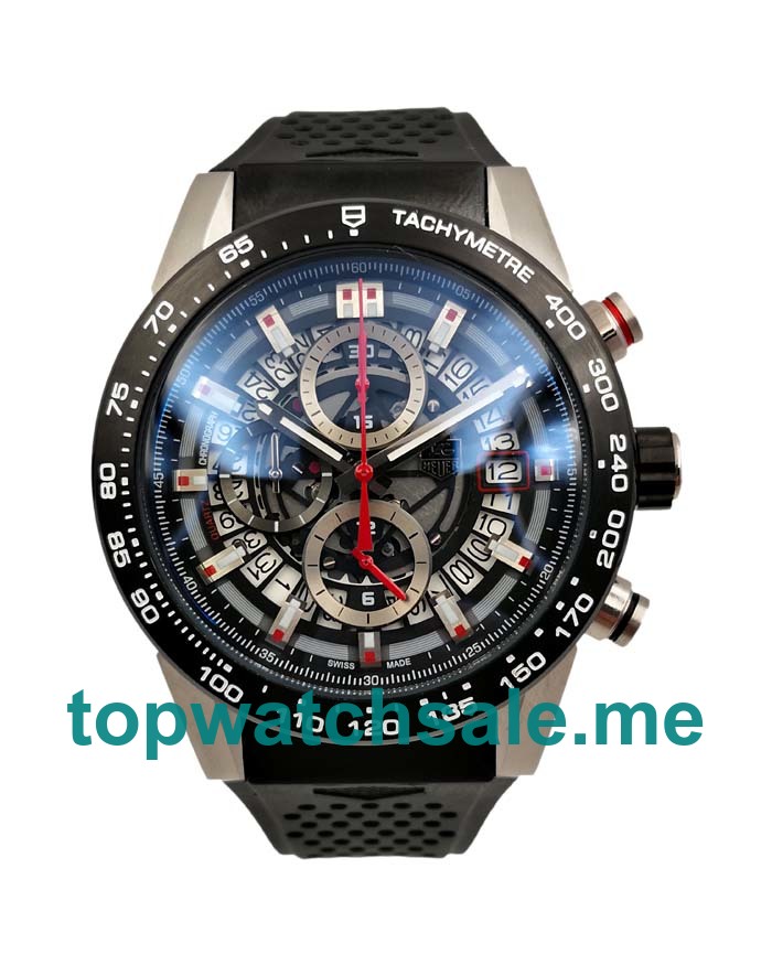 UK 46MM Black Skeleton Dials Replica TAG Heuer Carrera CAR2A1Z.FT6044 Watches