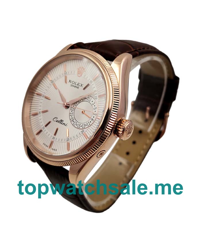 UK 39MM White Dials Rolex Cellini 50515 Replica Watches