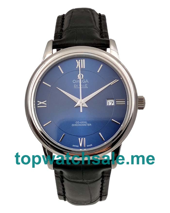 UK 39.5MM Replica Omega De Ville Hour Vision 424.13.40.20.03.001 Blue Dials Watches