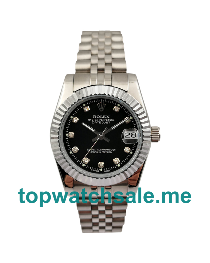 UK 31MM Black Dials Rolex Datejust 178274 Replica Watches