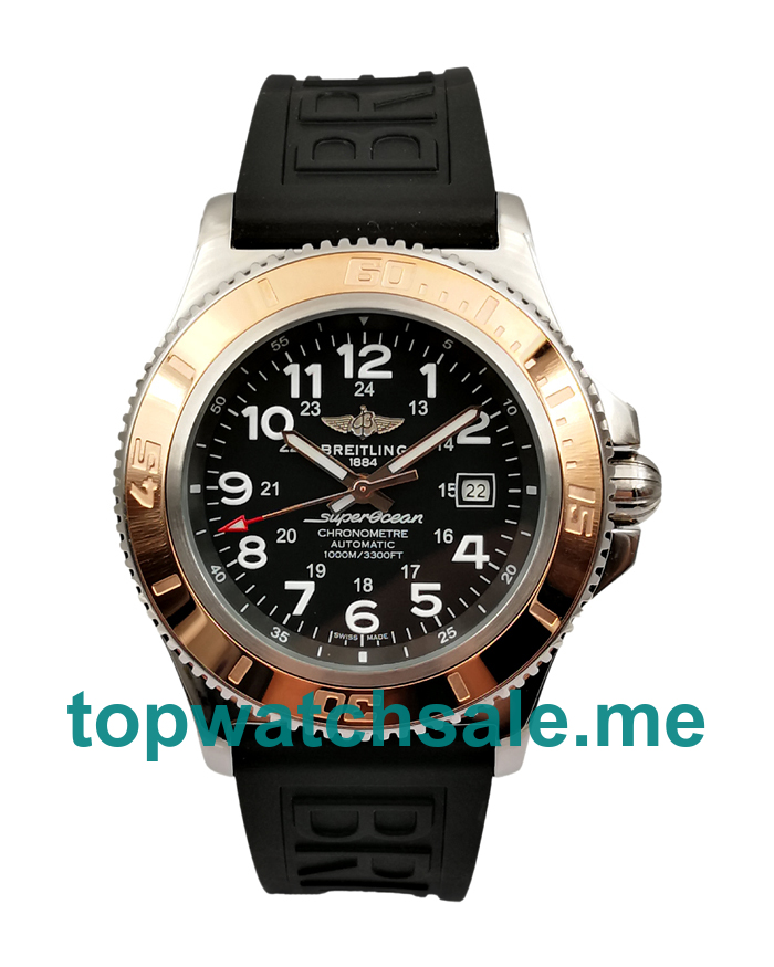 UK 44MM Black Dials Breitling Superocean A17392 Replica Watches UK 44MM Black Dials Breitling Superocean A17392 Replica Watches