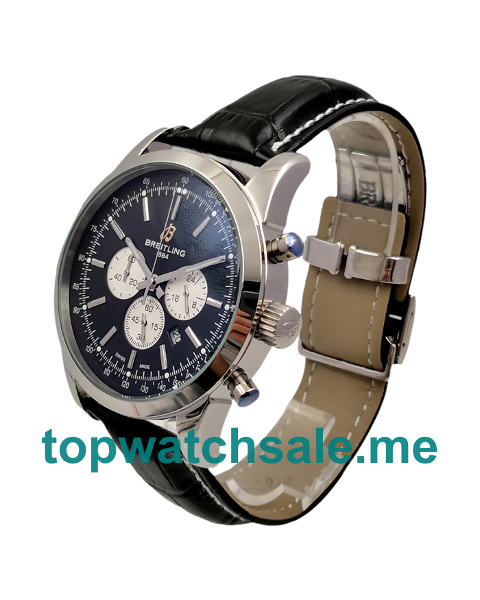 UK 46MM Black Dials Breitling Transocean AB015212 Replica Watches