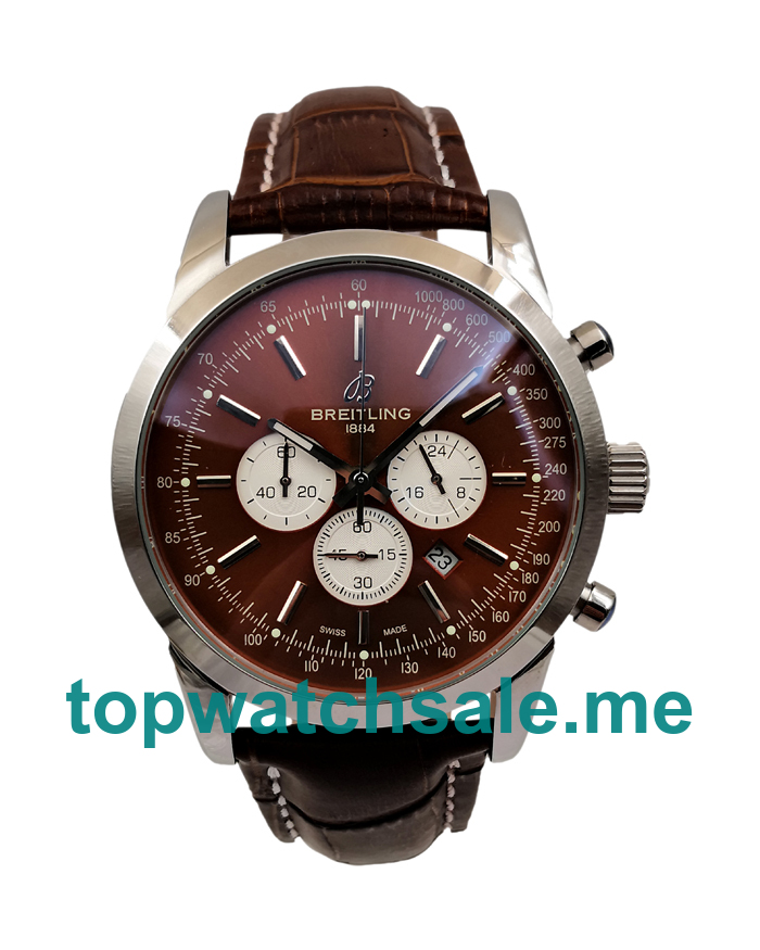 UK 43MM Replica Breitling Transocean Chronograph AB015212 Coffee Dials Watches