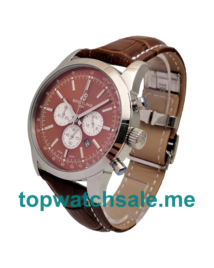 UK 43MM Replica Breitling Transocean Chronograph AB015212 Coffee Dials Watches