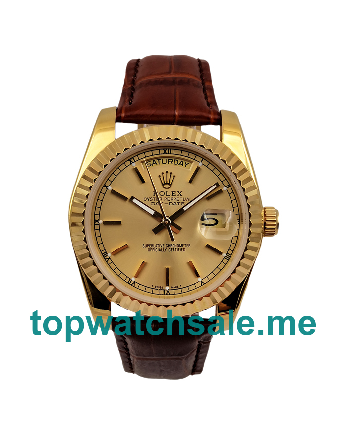 UK 36MM Champagne Dials Rolex Day-Date 18238 Replica Watches