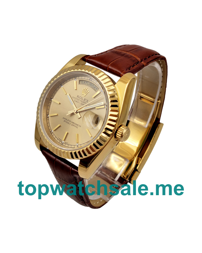 UK 36MM Champagne Dials Rolex Day-Date 18238 Replica Watches