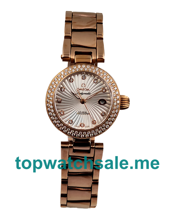 UK 26MM White Dials Omega De Ville Ladymatic 425.65.34.20.55.001 Replica Watches