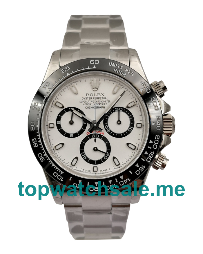 UK Swiss Made Rolex Daytona 116500 Replica Watches With White Dials For Sale