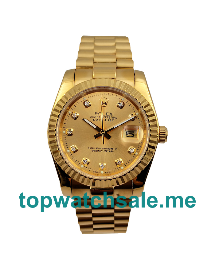 UK 36MM Champagne Dials Rolex Datejust 16238 Replica Watches