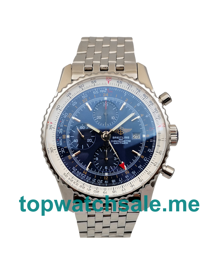 UK Cheap Breitling Navitimer World A24322 Replica Watches With Blue Dials For Men