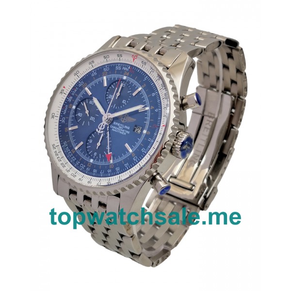 UK Cheap Breitling Navitimer World A24322 Replica Watches With Blue Dials For Men