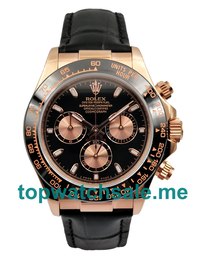 UK Perfect 1:1 40 MM Rolex Daytona 116515 Fake Watches With Black Dials Online