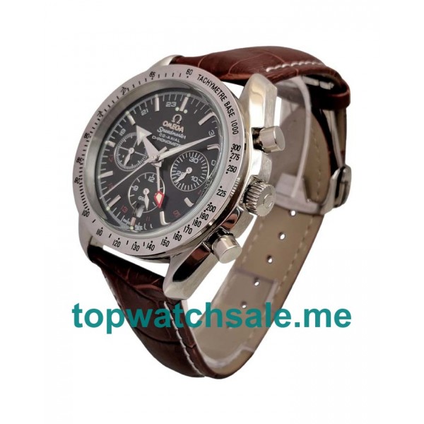 40 MM AAA Quality Omega Speedmaster GMT 3881.50.37 Replica Watches With Black Dials For Men