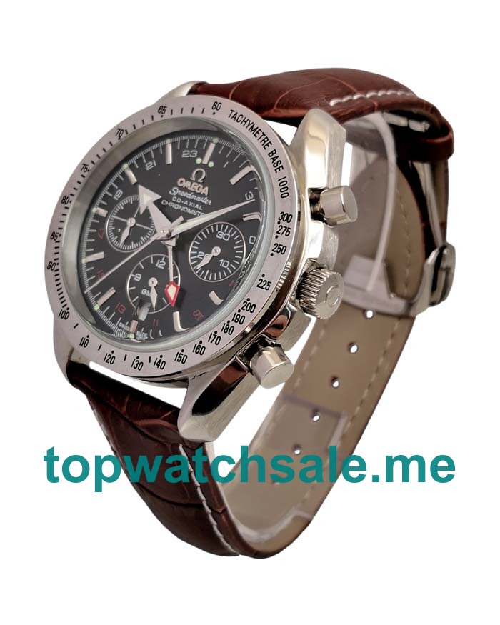 40 MM AAA Quality Omega Speedmaster GMT 3881.50.37 Replica Watches With Black Dials For Men