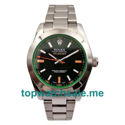 UK Best Replica Rolex Milgauss 116400 GV Watches With Black Dials For Men