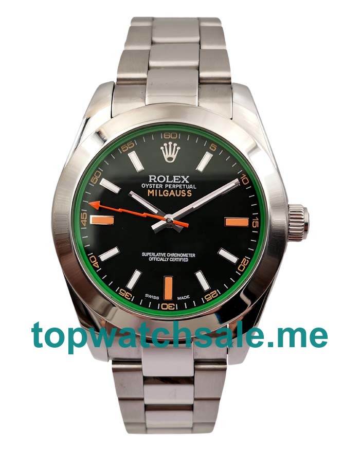 UK Best Replica Rolex Milgauss 116400 GV Watches With Black Dials For Men
