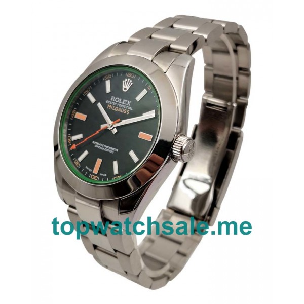 UK Best Replica Rolex Milgauss 116400 GV Watches With Black Dials For Men