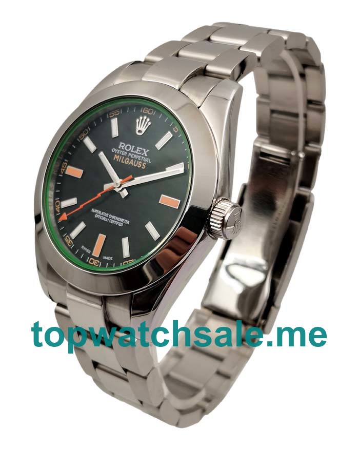 UK Best Replica Rolex Milgauss 116400 GV Watches With Black Dials For Men